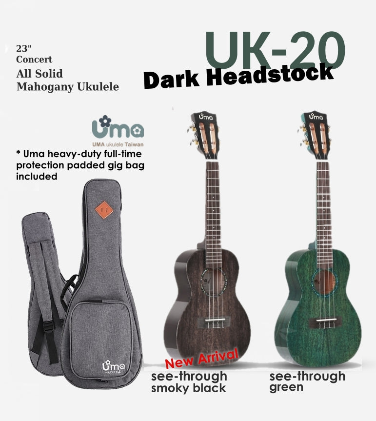 New Arrival! UK-20 Dark Headstock - All Solid Mahogany Ukulele – PlayPro  Music & Life